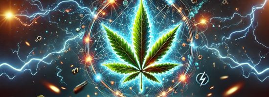 лист каннабиса и электричество